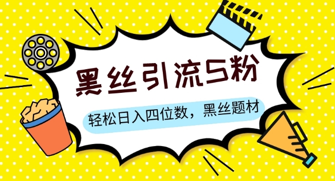 S粉变现，轻松日入四位数，黑丝题材+情感话术【揭秘】-八号资源库
