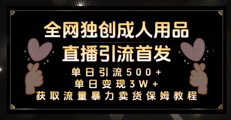 全网独创真人主播+无人直播单日引流500+，橙人用品暴力卖货单日变现3W+保姆似教学2.0【揭秘】-八号资源库