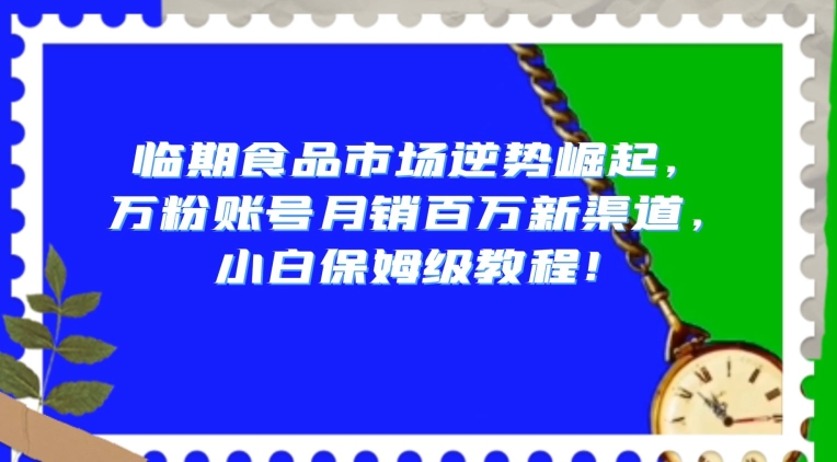 临期食品市场逆势崛起，万粉账号月销百万新渠道，小白保姆级教程【揭秘】-八号资源库