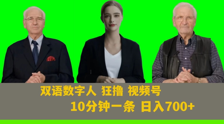 Ai生成双语数字人狂撸视频号，日入700+内附251G素材【揭秘】-八号资源库