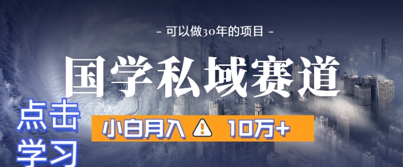 暴力国学私域赛道，小白月入10万+，引流+转化完整流程【揭秘】-八号资源库