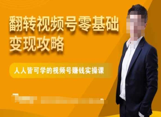 微信视频号零基础变现攻略，人人皆可学的视频号赚钱实操课-八号资源库