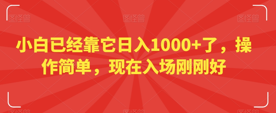 小白已经靠它日入1000+了，操作简单，现在入场刚刚好【揭秘】-八号资源库