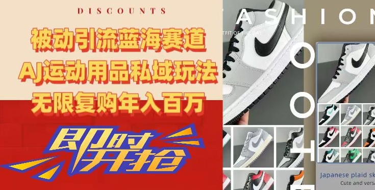 被动引流蓝海赛道，AJ运动用品私域玩法，无限复购年入百万【揭秘】-八号资源库