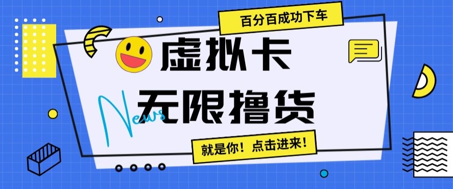 虚拟卡无限撸货，百分百成功下车【仅揭秘】-八号资源库