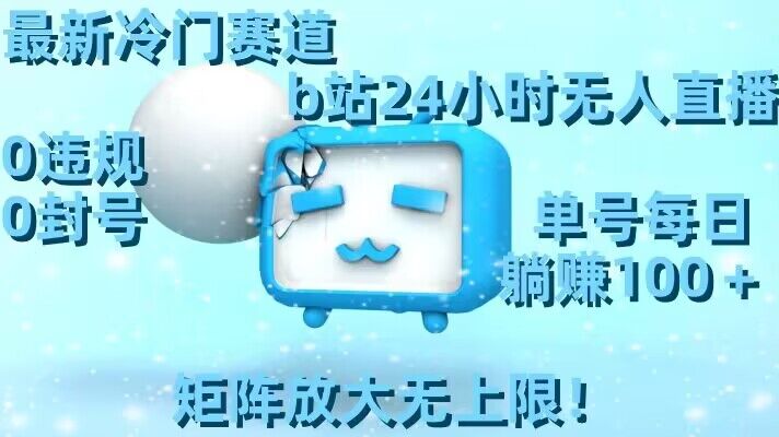 最新冷门赛道，b站24小时无人直播，0违规0封号，单号每日躺赚100＋，矩阵放大无上限【揭秘】-八号资源库