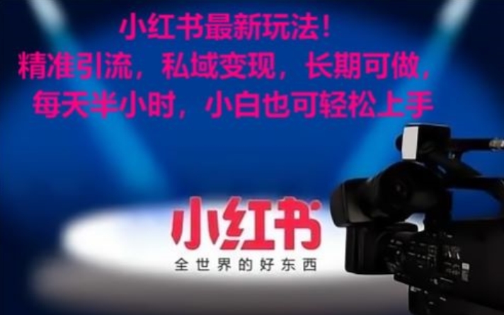 小红书最新玩法！精准引流，私域变现，长期可做，每天半小时，小白也可轻松上手【揭秘】-八号资源库