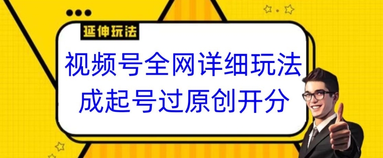 视频号全网最详细玩法，起号过原创开分成，单号日入300+【揭秘】-八号资源库