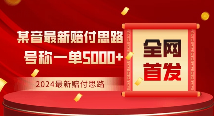 全网首发，2024最新抖音赔付项目，号称一单5000+保姆级拆解【仅揭秘】-八号资源库