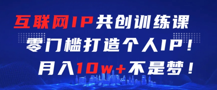 互联网IP共创训练课，零门槛零基础打造个人IP，月入10w+不是梦【揭秘】-八号资源库