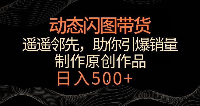 动态闪图带货，遥遥领先，冷门玩法，助你轻松引爆销量，日赚500+【揭秘】-八号资源库