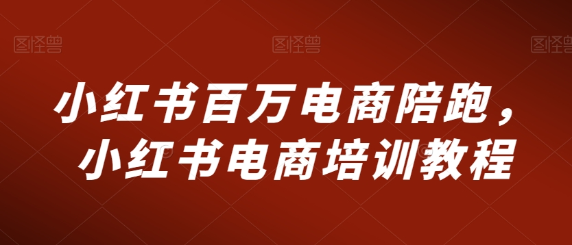 小红书百万电商陪跑，小红书电商培训教程-八号资源库