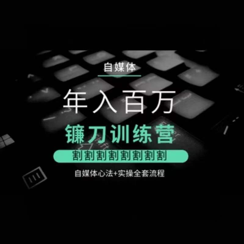 自媒体年入百万镰刀训练营，割割割割割割割割，自媒体心法+实操全套流程-八号资源库