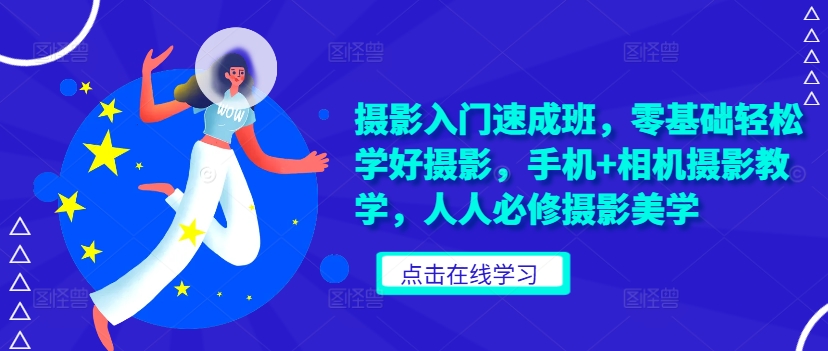 摄影入门速成班，零基础轻松学好摄影，手机+相机摄影教学，人人必修摄影美学-八号资源库
