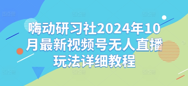 嗨动研习社2024年10月最新视频号无人直播玩法详细教程-八号资源库
