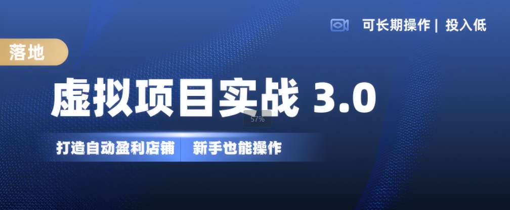 虚拟项目实战3.0，打造自动盈利店铺，可长期操作投入低，新手也能操作-八号资源库