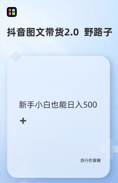 抖音图文带货野路子2.0玩法，暴力起号，单日收益多张，小白也可轻松上手【揭秘】-八号资源库
