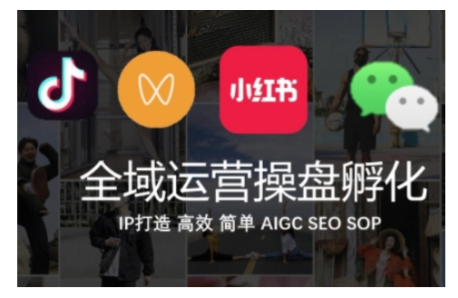 全域运营操盘(抖音+私域+小红书)，IP打造高效简单-八号资源库