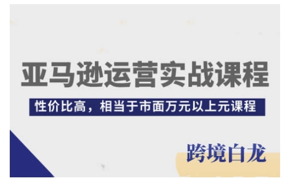 亚马逊运营实战课程，亚马逊从入门到精通，性价比高，相当于市面万元以上元课程-八号资源库