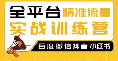全平台精准流量实战训练营，百度微信抖音小红书SEO引流教程-八号资源库