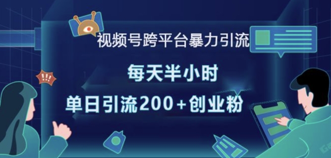 视频号跨平台暴力引流，每天半小时，单日引流200+精准创业粉-八号资源库