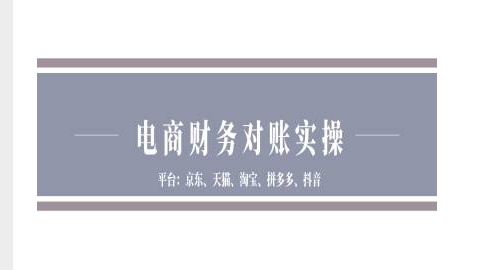 电商财务对账实操-京东天猫淘宝拼多多抖音电商财务对账-八号资源库