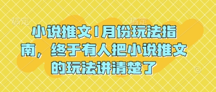 小说推文1月份玩法指南，终于有人把小说推文的玩法讲清楚了!-八号资源库
