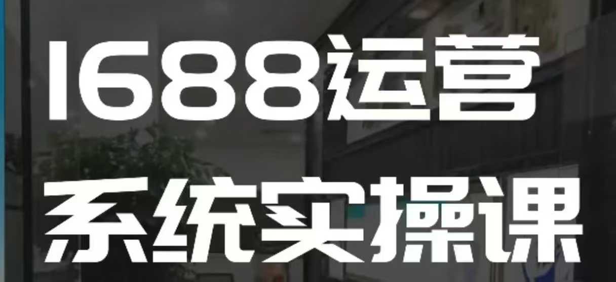 1688高阶运营系统实操课，快速掌握1688店铺运营的核心玩法-八号资源库