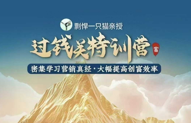 剽悍一只猫-过钱关特训营，学习营销真经 大幅度提高创富效率-八号资源库