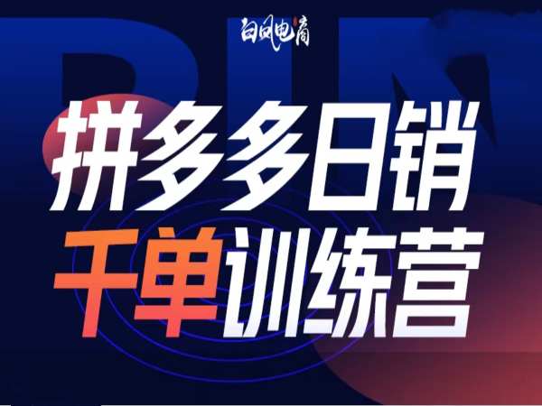拼多多日销千单训练营第32期，2025开年变化和最新玩法-八号资源库