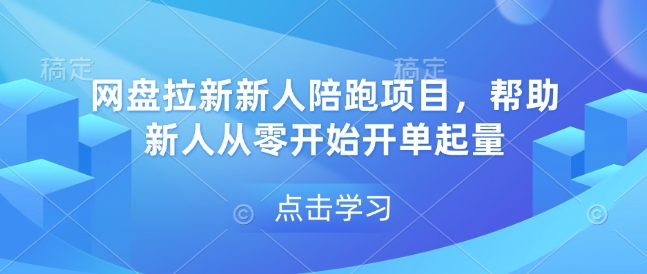 网盘拉新新人陪跑项目，帮助新人从零开始开单起量-八号资源库