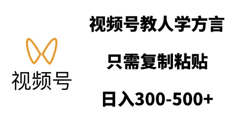 视频号教人学方言，只需复制粘贴，日入多张-八号资源库