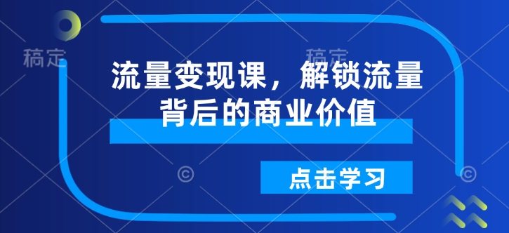 流量变现课，解锁流量背后的商业价值-八号资源库